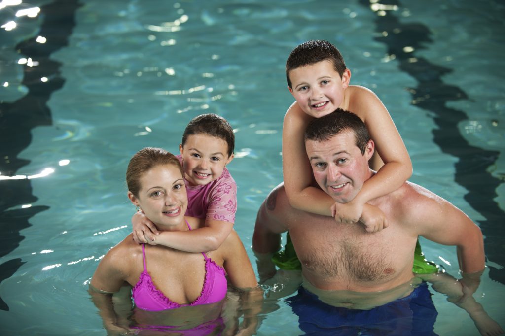 Swimming in an indoor pool